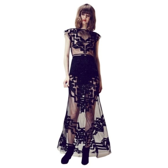 NWT For Love and Lemons Vienna Maxi Lace Dress S - Picture 3 of 10